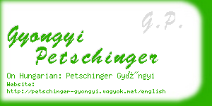 gyongyi petschinger business card